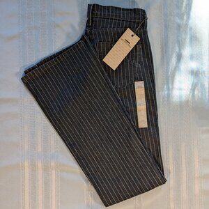 James Jeans Dry Aged Denim High Rise Bootleg Pinstripe "Hector"